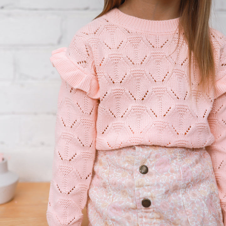 Jessie Flutter Knit - Peachy