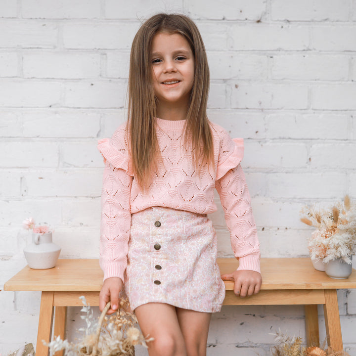 Jessie Flutter Knit - Peachy