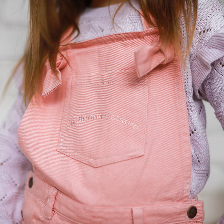 Toddler girls peach overalls