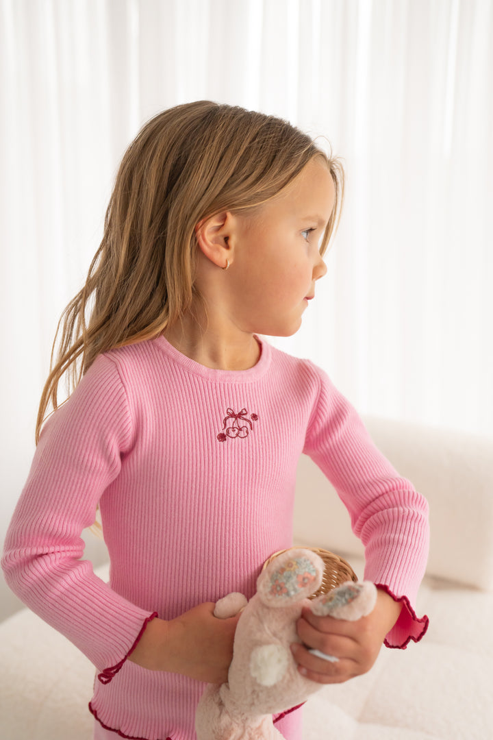 Knitted Bodysuit/Top - Peony Pink