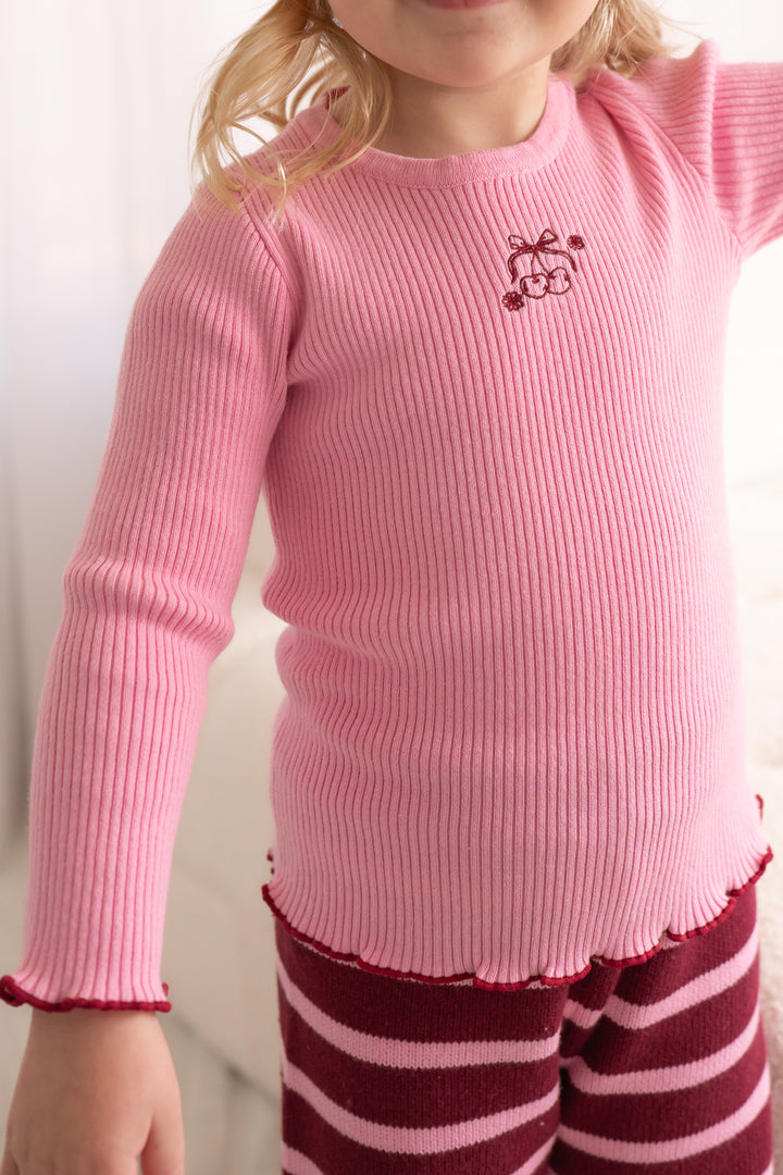 Knitted Bodysuit/Top - Peony Pink