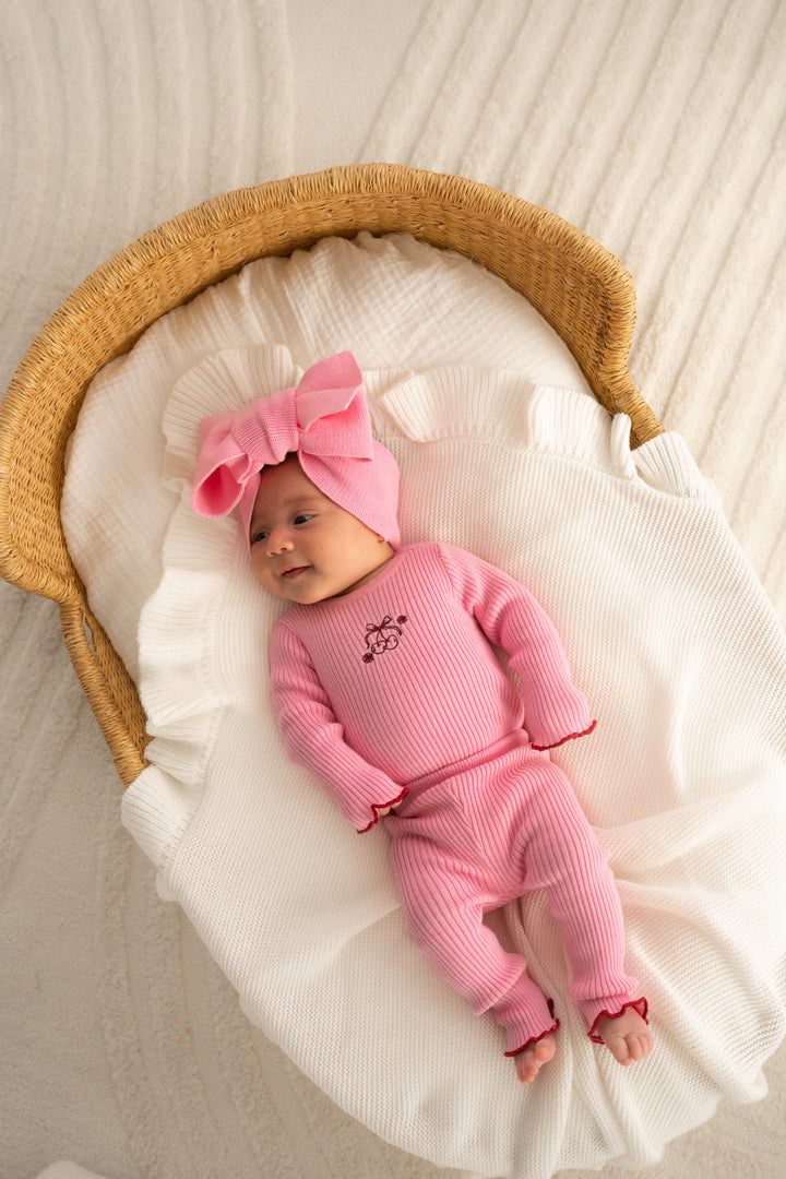 Knitted Bodysuit/Top - Peony Pink