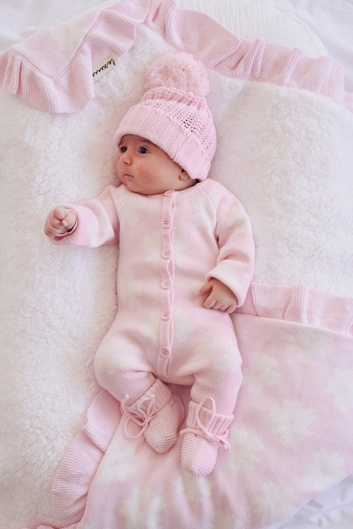 Knitted Louie Romper - Petal