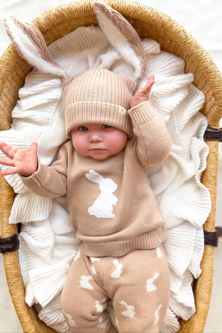 Knitted Pants - Little Bunny Oat