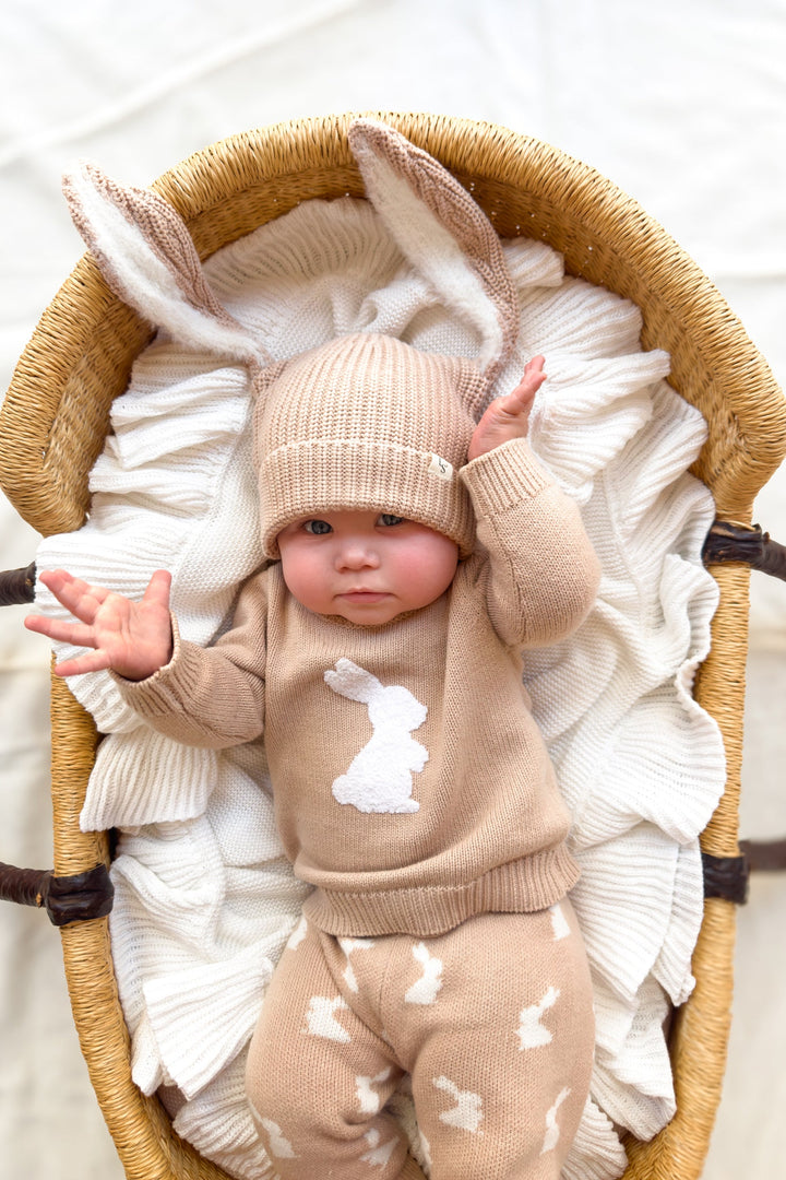 Bunny Chunky Knit Beanie - Oat