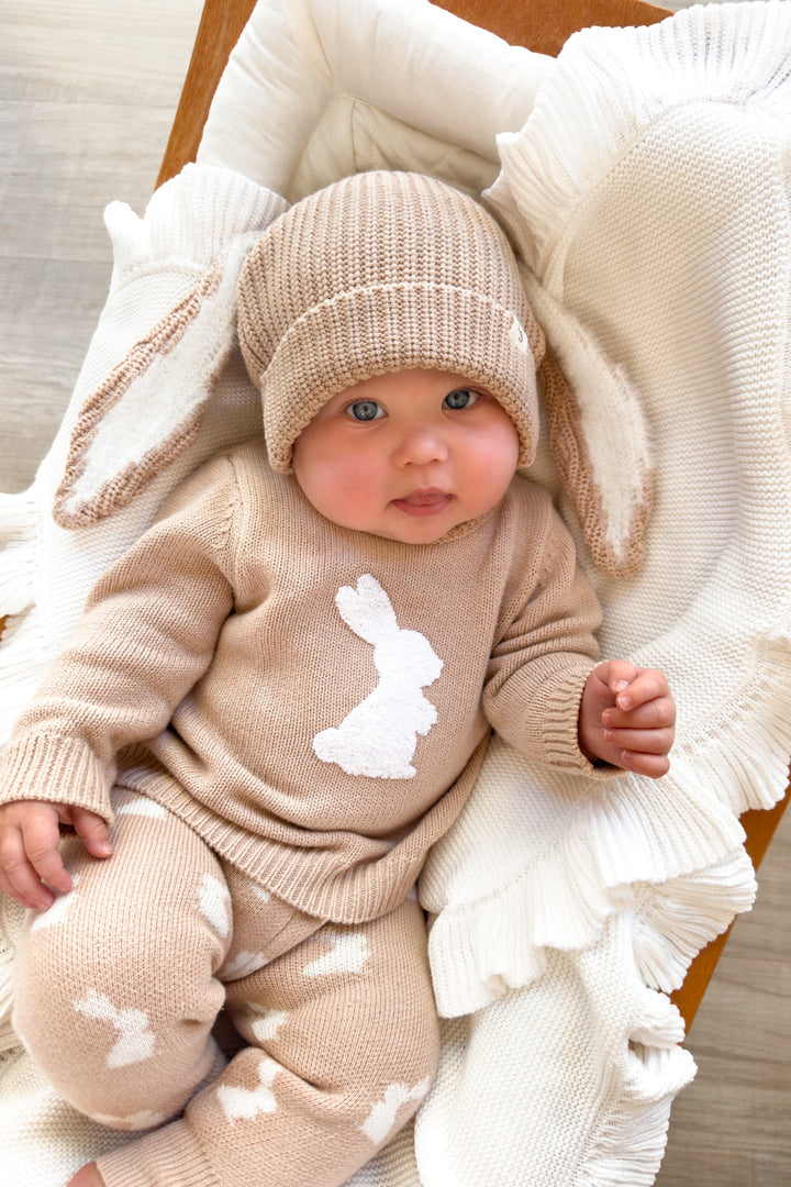 Bunny Chunky Knit Beanie - Oat