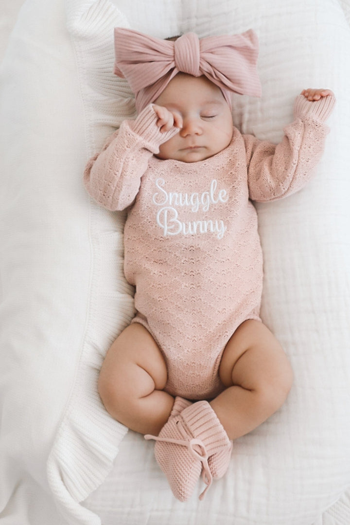 Montee Knitted Romper - Rose Quartz