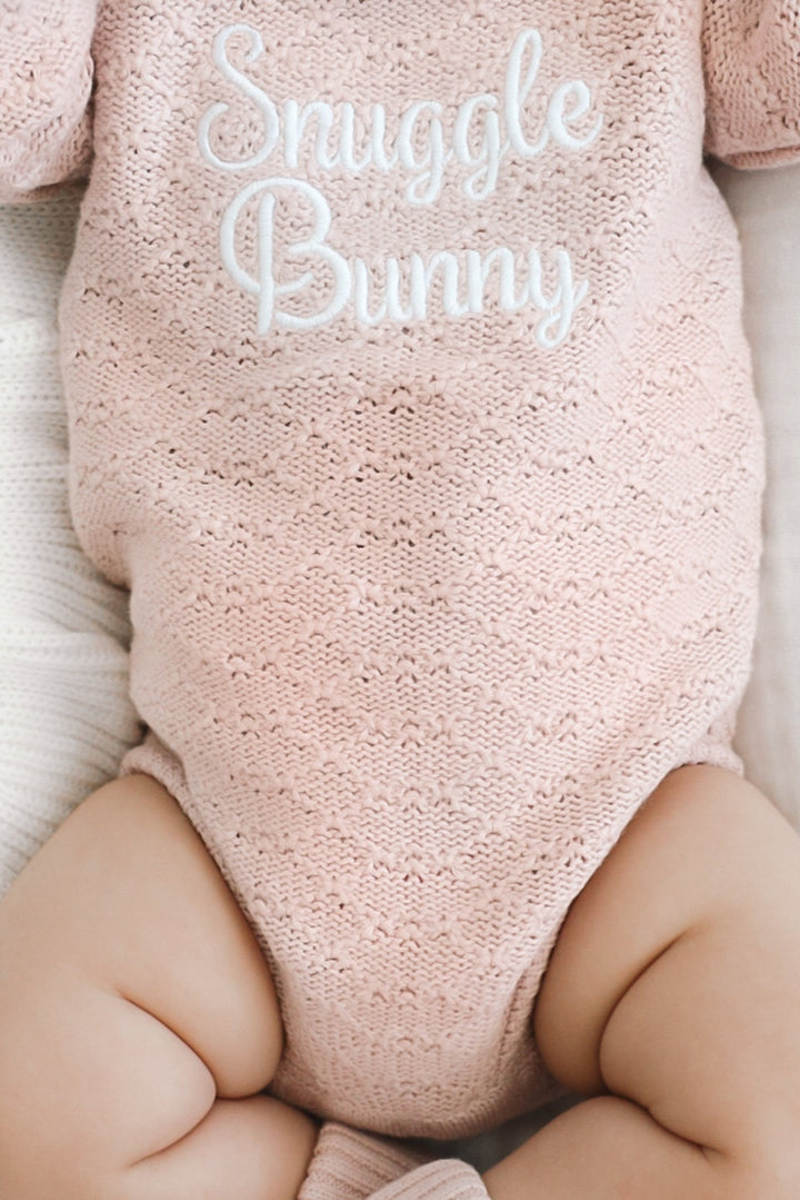 Montee Knitted Romper - Rose Quartz