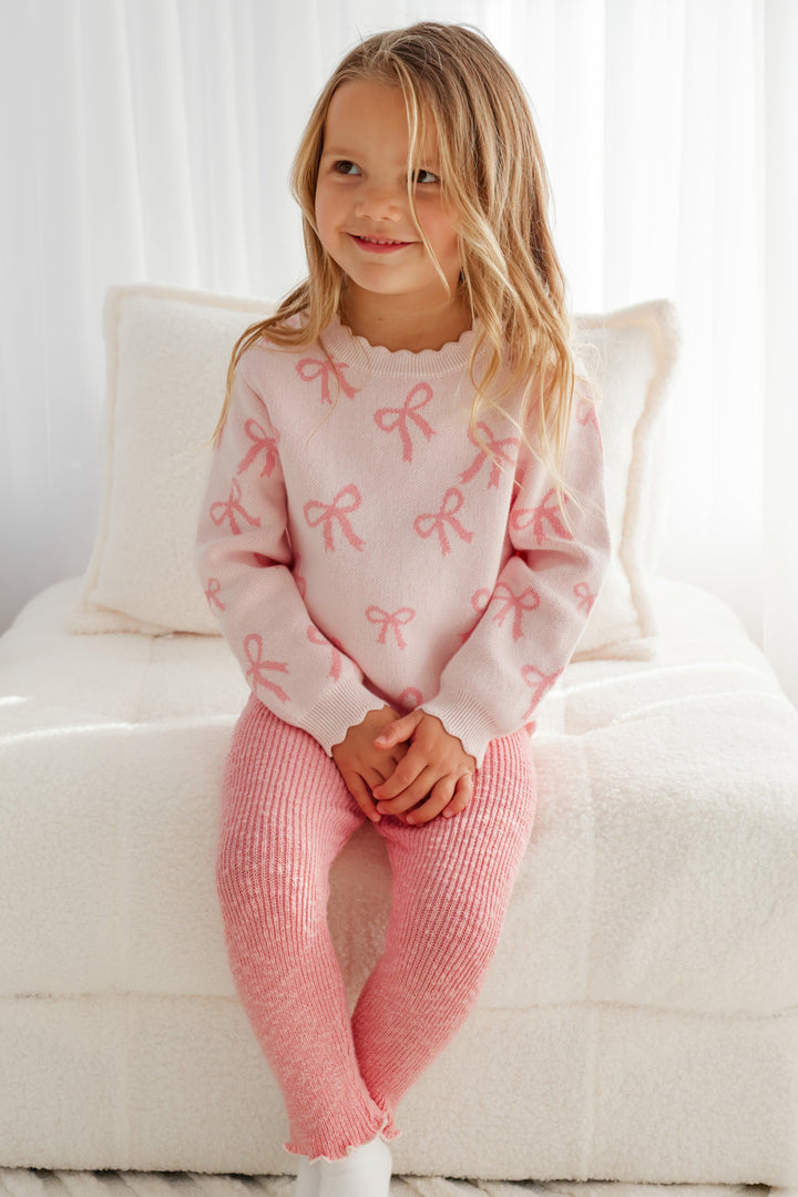 Knitted Jumper - Pink Bows