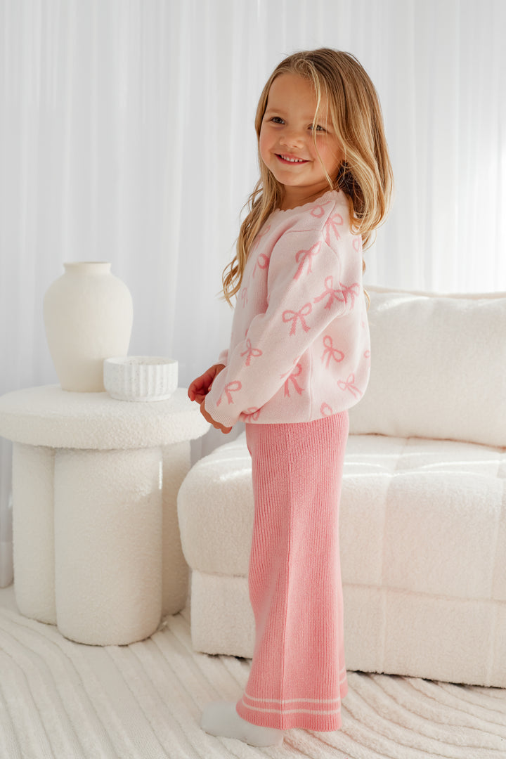 Knitted Jumper - Pink Bows