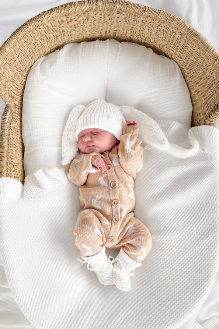 Bunny Chunky Knit Beanie - Marshmallow