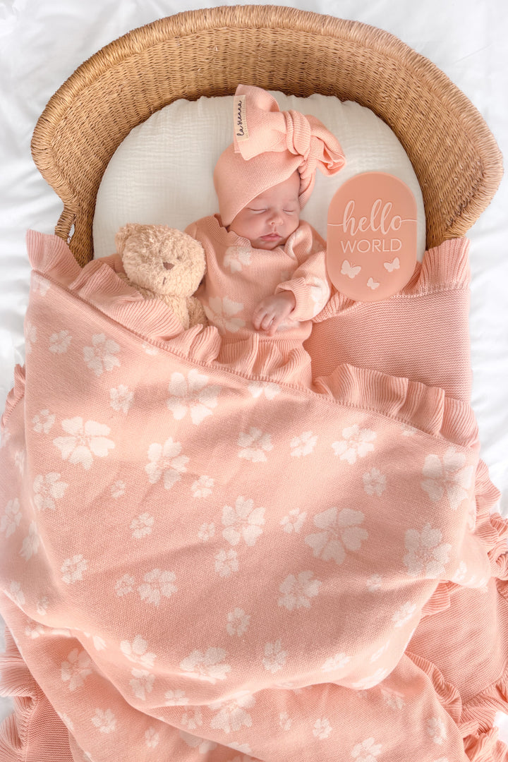 Knitted Sherpa Blanket - Posy