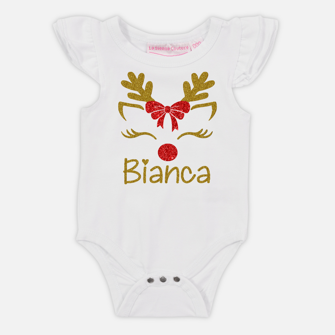Reindeer w/ Bow - Name - Vinyl - Custom