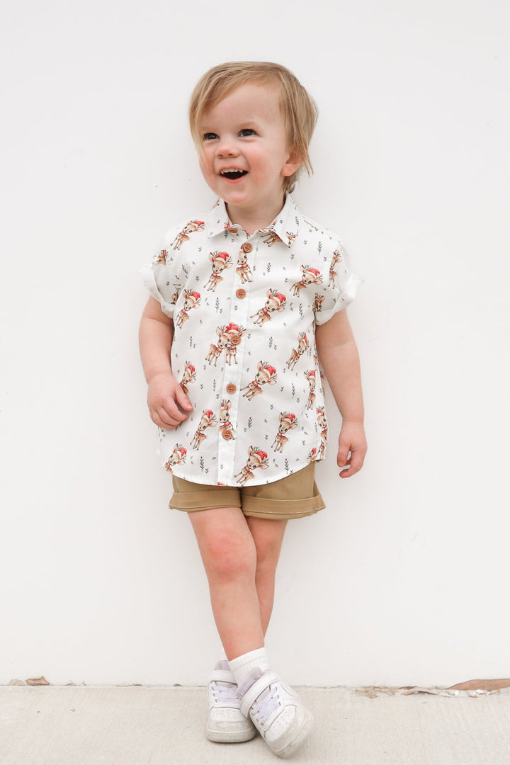 Button Up Shirt - Dasher the Reindeer