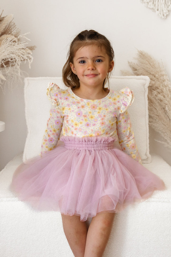 Floral Long Sleeve Flutter - Remi