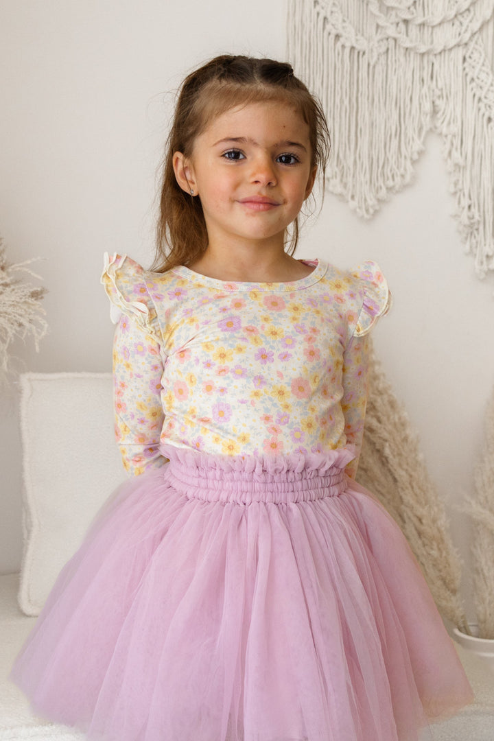 Floral Long Sleeve Flutter - Remi