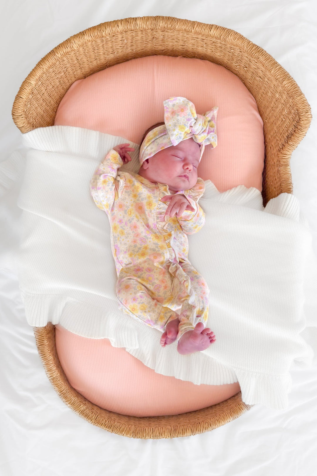 Bassinet Sheet/Cover - Peach Dust