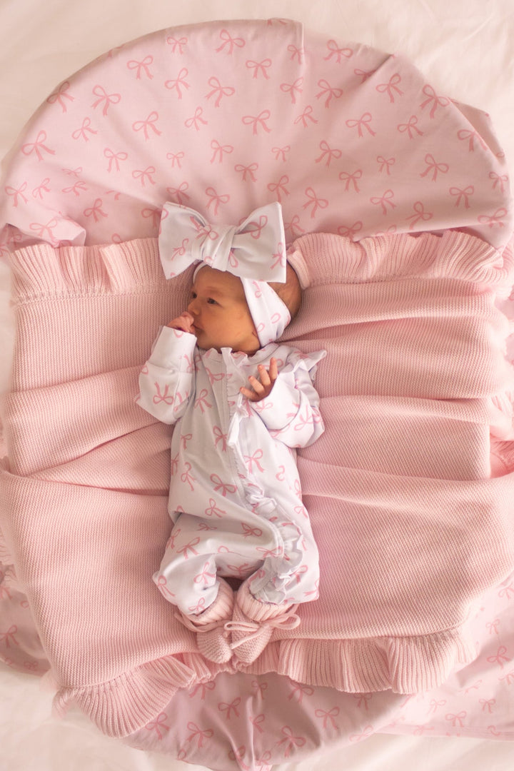 Baby Wrap - Pink + Bows