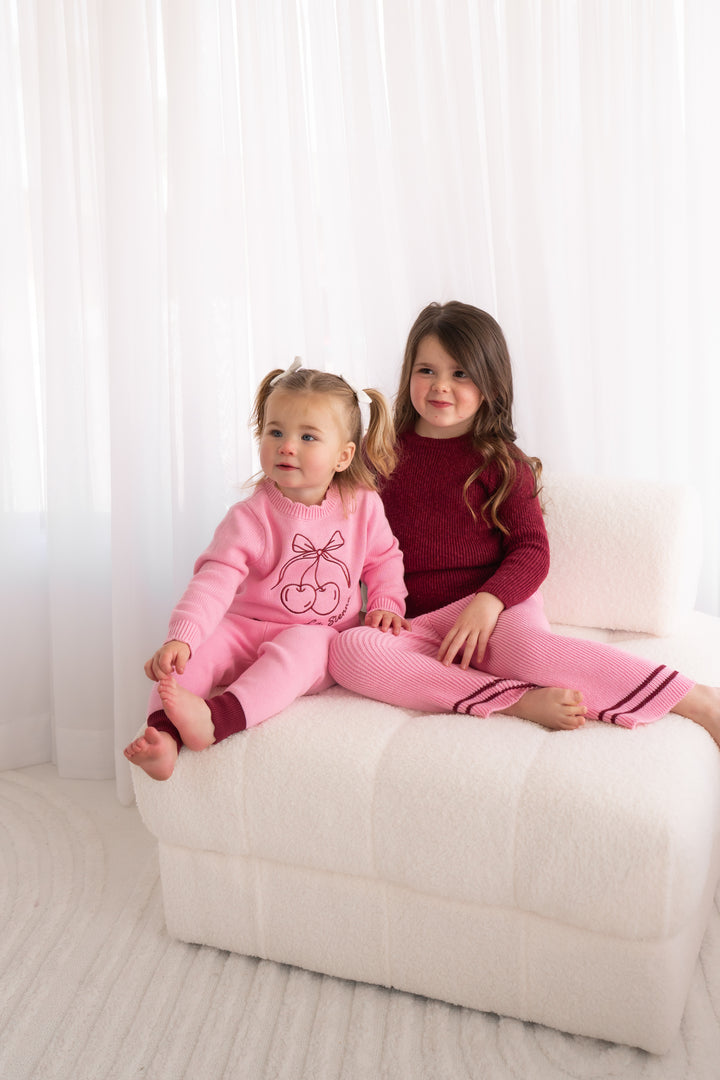 Knitted Textured Bodysuit/Top - Merlot