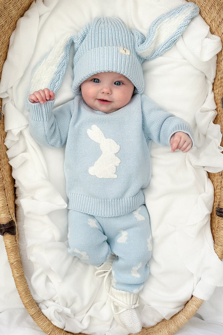 Knitted Pants - Little Bunny Sky Blue