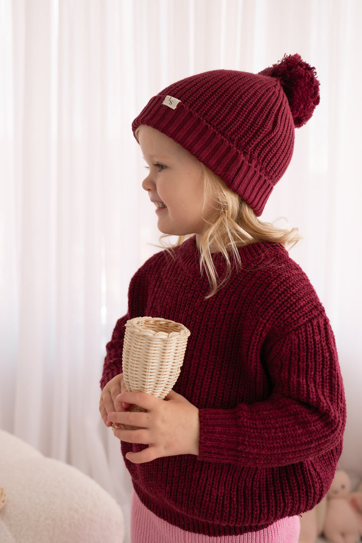 Super Chunky Knit Textured - Merlot