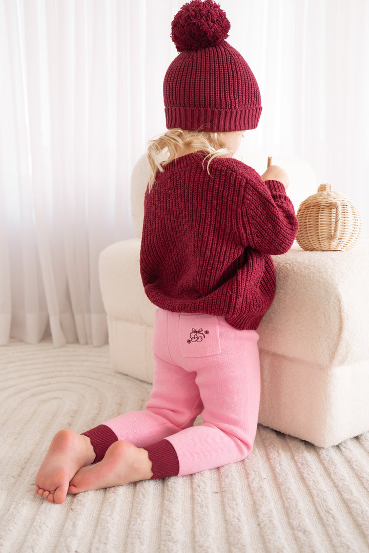 Knitted Pants - Cherries