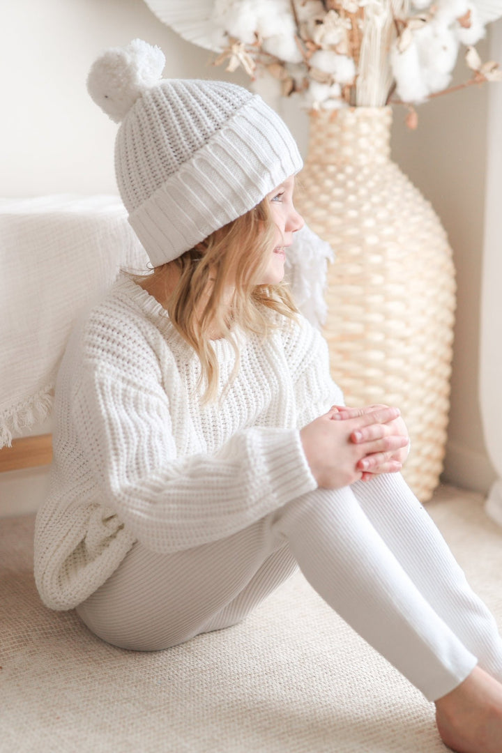 white kids chunky knitted jumper