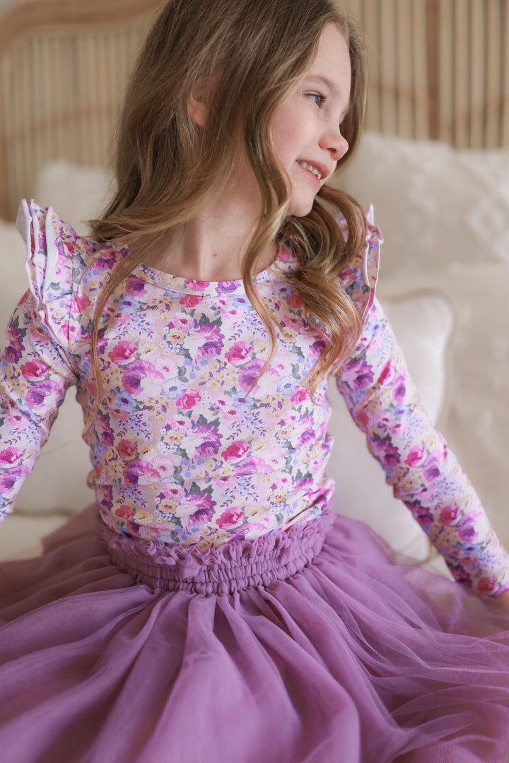 Floral Long Sleeve Flutter - Talulah