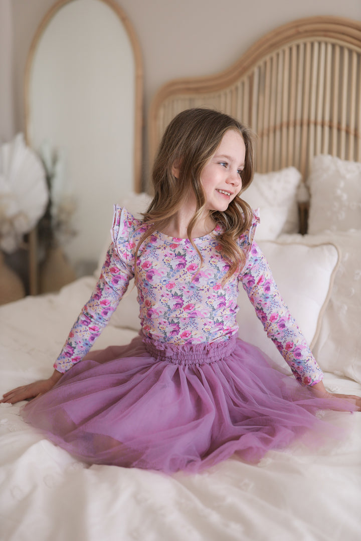 Floral Long Sleeve Flutter - Talulah