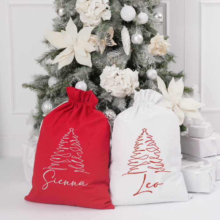 Santa Sack - Christmas Tree Name - Vinyl