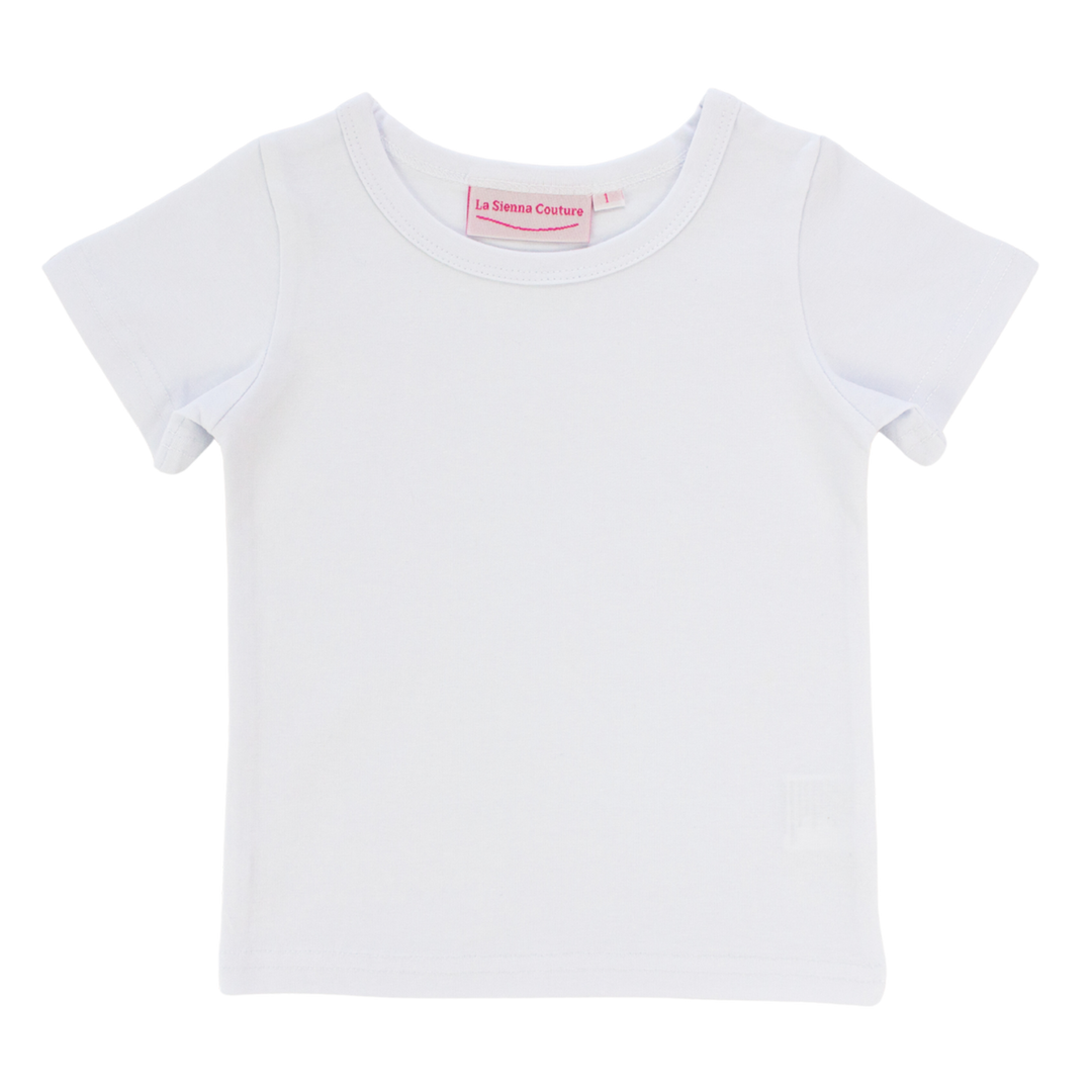 Short Sleeve Basic Unisex Top - White