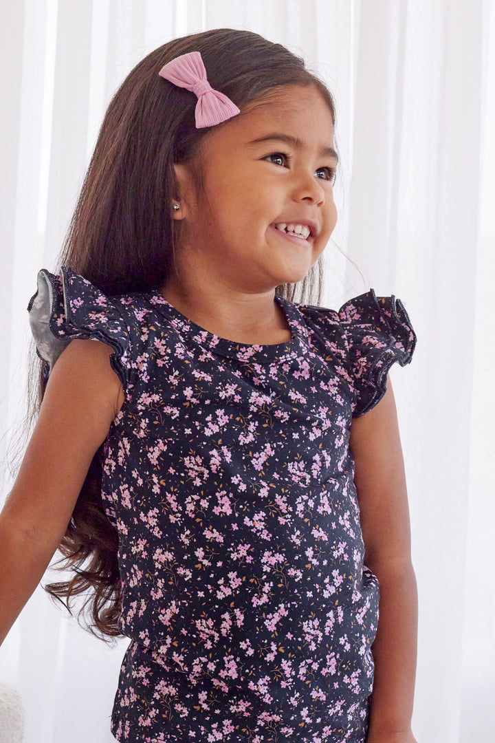 Floral Short Sleeve Flutter - Veronica