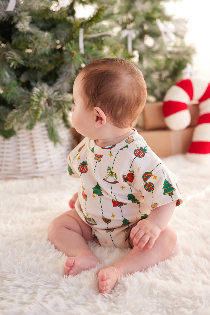 Tshirt Romper - Holly Jolly Vintage Christmas