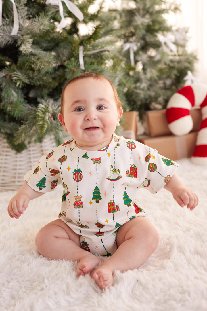 Tshirt Romper - Holly Jolly Vintage Christmas