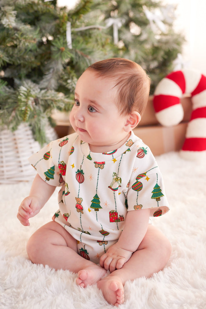 Tshirt Romper - Holly Jolly Vintage Christmas