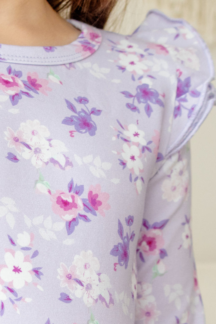Floral Long Sleeve Flutter - Layla