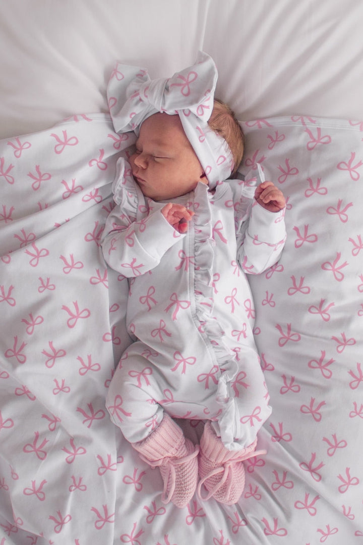 Baby Wrap - White +  Bows
