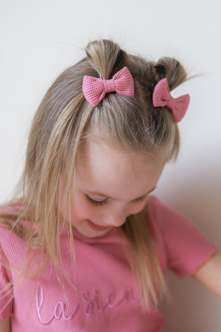 Waffle Mini Bows - Berry Bliss