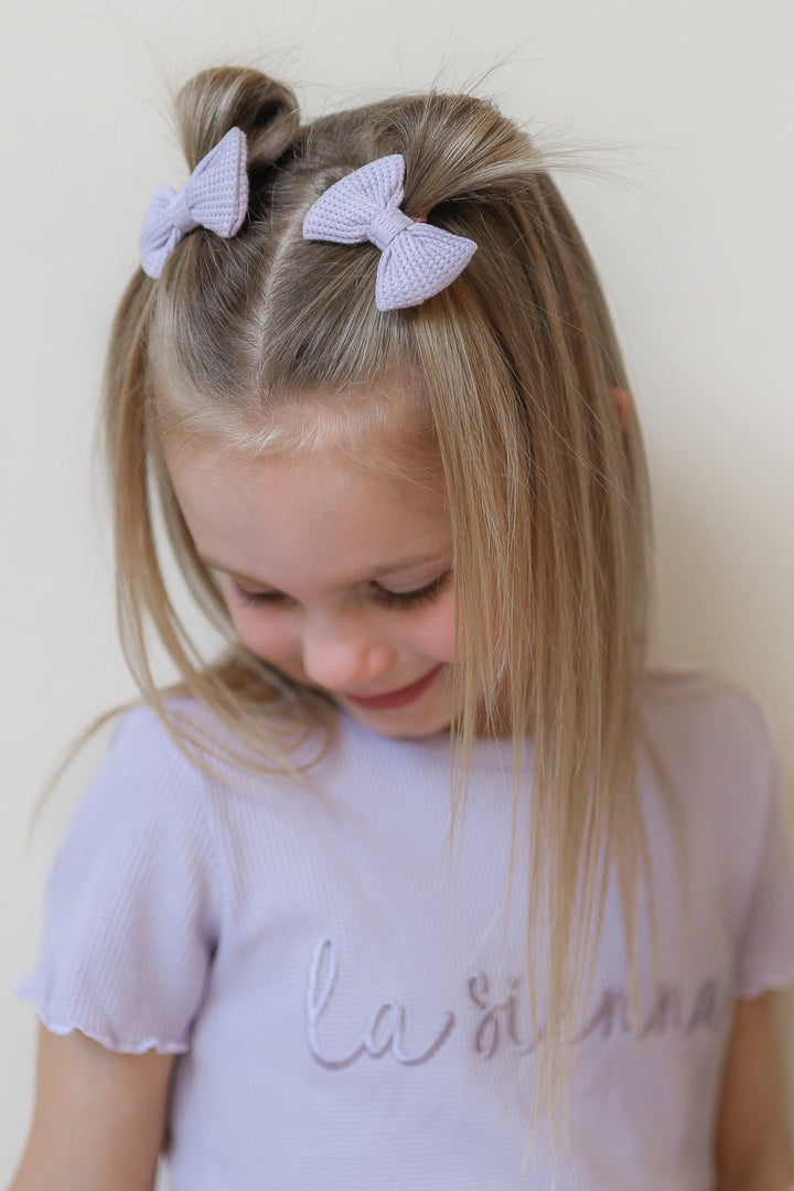 Waffle Mini Bows - Purple Popsicle