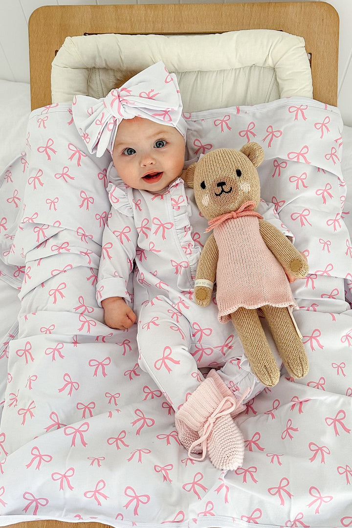 Baby Wrap - White +  Bows