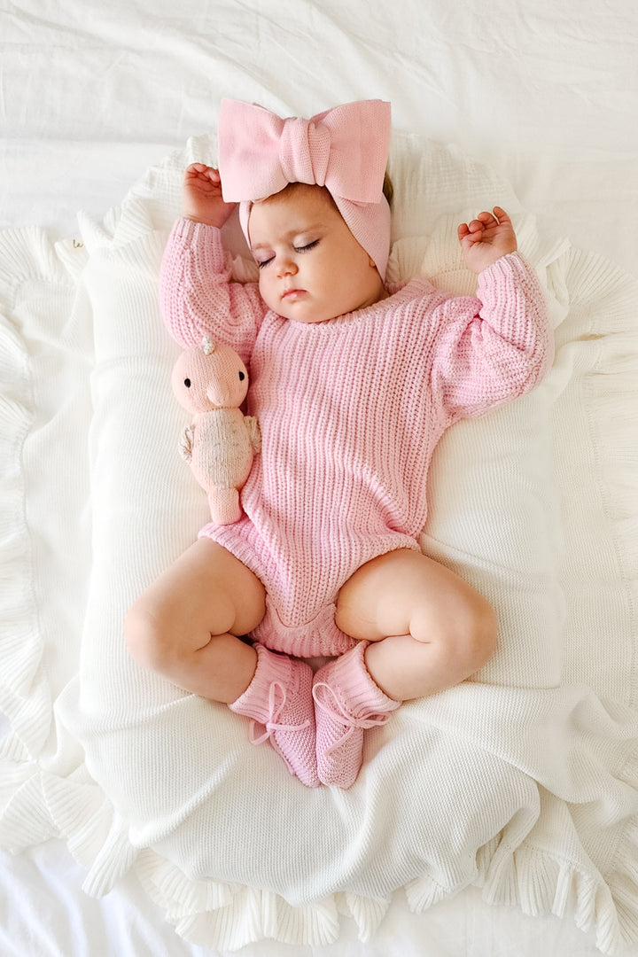 Knitted Booties - Ballerina Pink