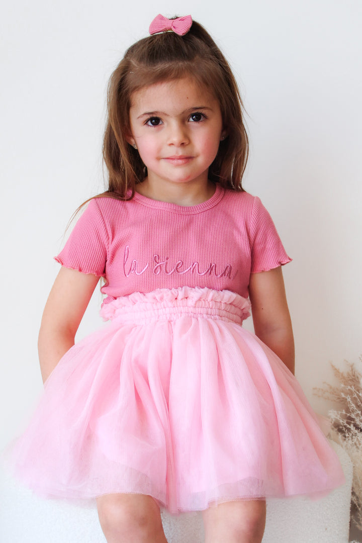 Logo Waffle Tee - Berry Bliss