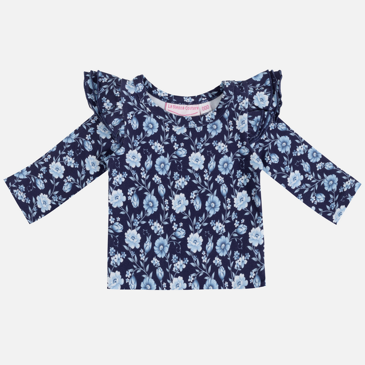 Floral Long Sleeve Flutter - Cleo