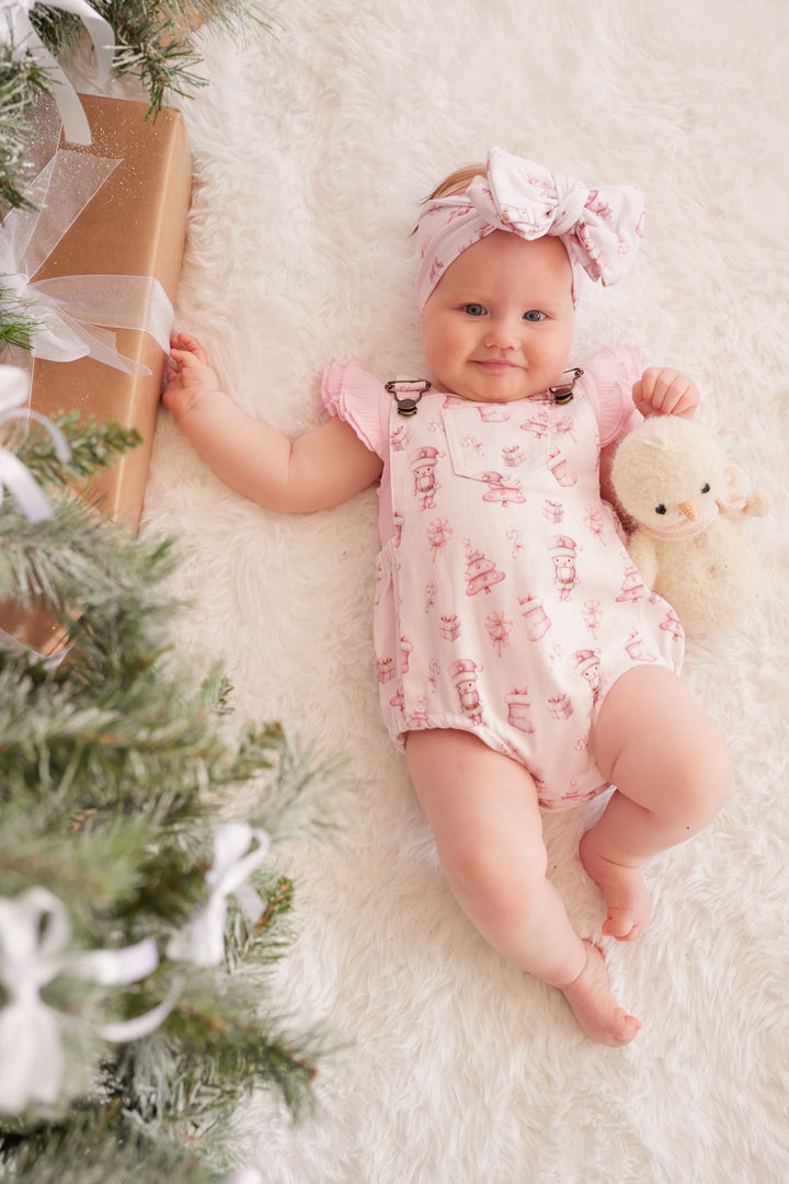 Overall Romper - Pink Nutcracker