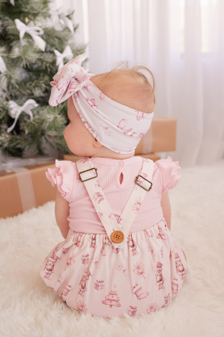 Overall Romper - Pink Nutcracker