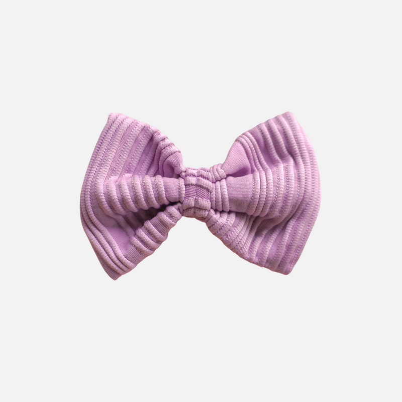 Ribbed Bow Clip - Deep Orchid
