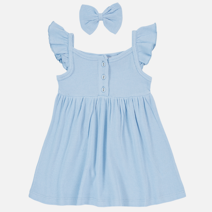 Summer Waffle Dress - Dove Blue