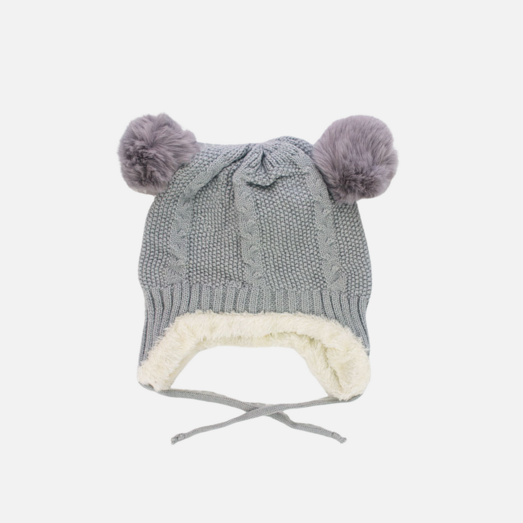 Fur Bear Beanie - Grey