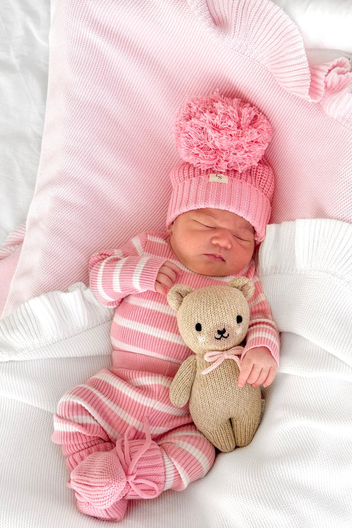 Chunky Knit Beanie - Blush