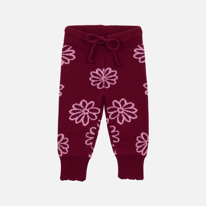 Knitted Pants - Merlot Bloom